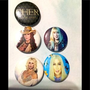 CHER 2003 Living Proof Concert Buttons Set (5)